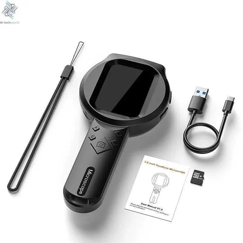 2.8'' IPS Digital Magnifier HD 1080P 100X Portable Microscope Handheld Mignifying Glass for Electronics Repair Check Jewelry Ai-TechWorld
