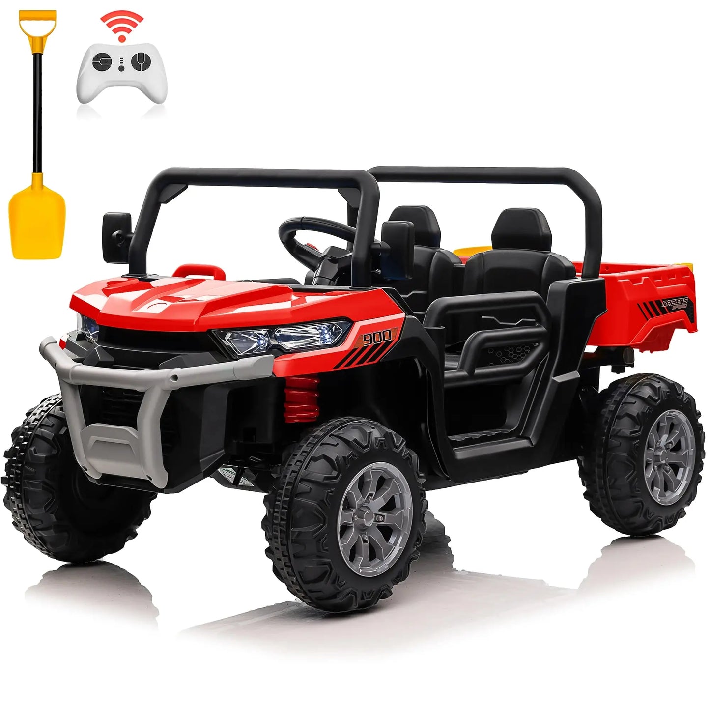 24V Ride on Dump Truck, 2 Seater Kids UTV Electric Car w/2.4G Remote Control, 4 Wheeler, Bluetooth Music, LED Lights, 24 Volt Ba - Ai-TechWorld