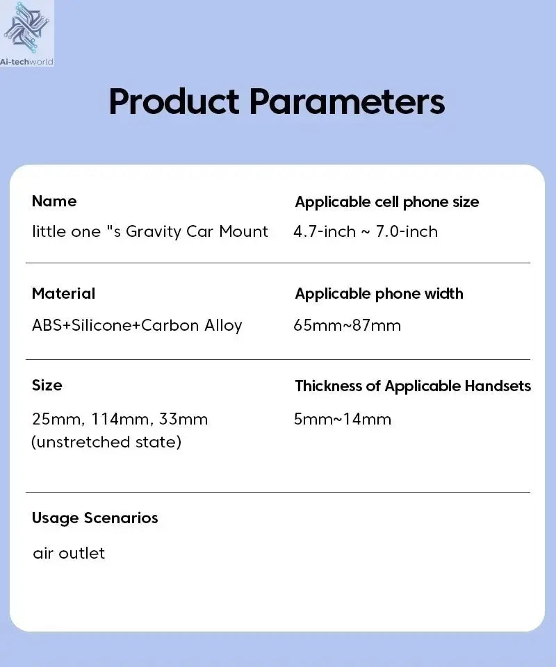 360 Rotation Car Navigation Bracket with Air Vent Clip, Telescopic Stand for 4.7-7 Inch Phones Ai-TechWorld