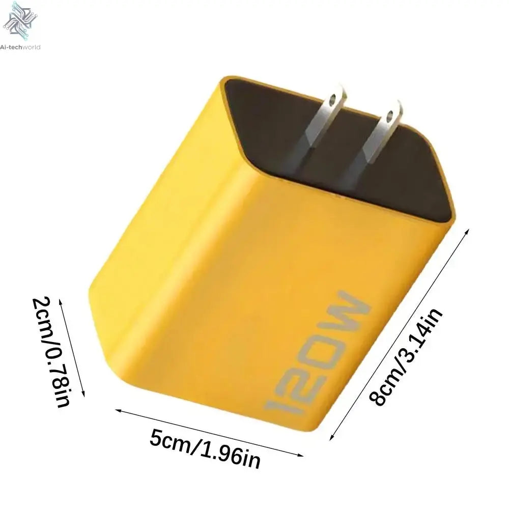 4 Ports 120W USBC Charger Super Fast Charging PD Wall Phone USB Charger Type C Adapter For iphoneXiaomi HuaweiSamsung Ai-TechWorld