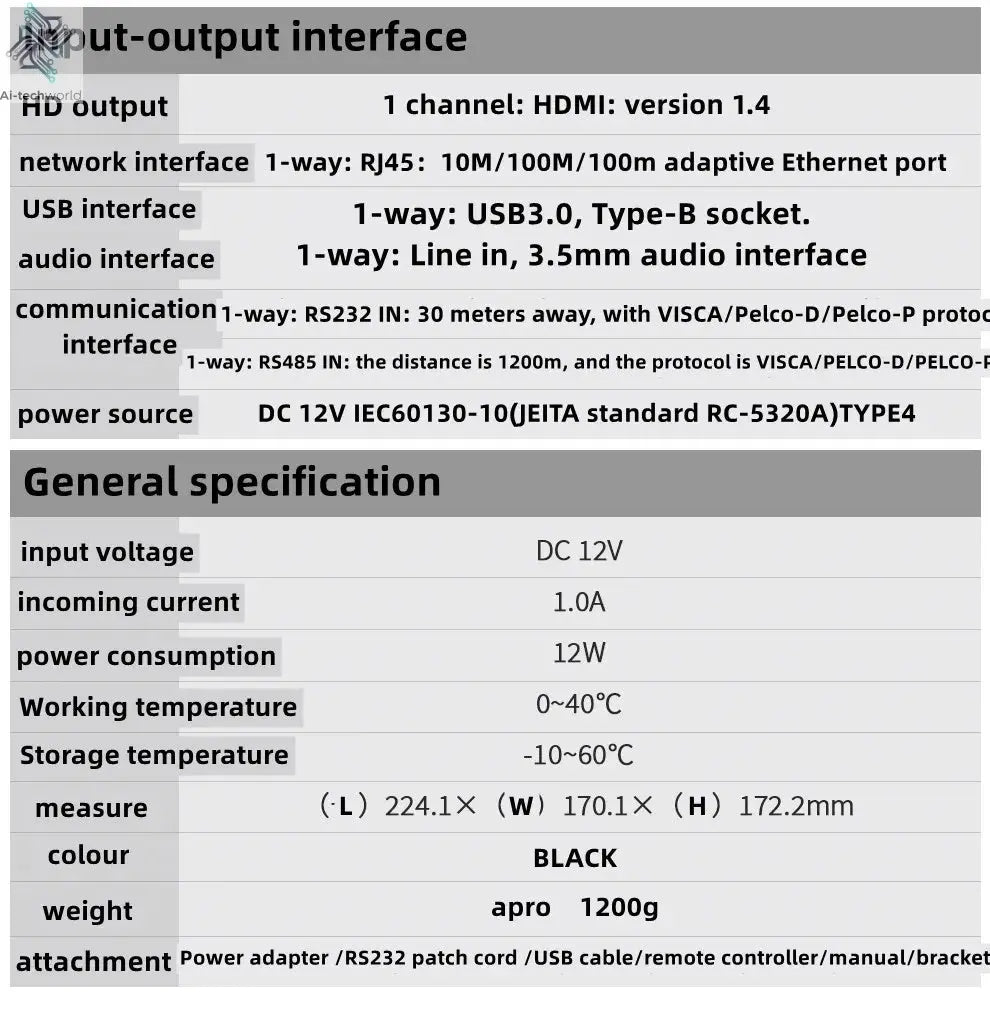 4K 10/20X Conference PTZ Camera LAN POE USB3.0 HDMI for Church Live Streaming Business Meeting Broadcast Youtube - Ai - TechWorld