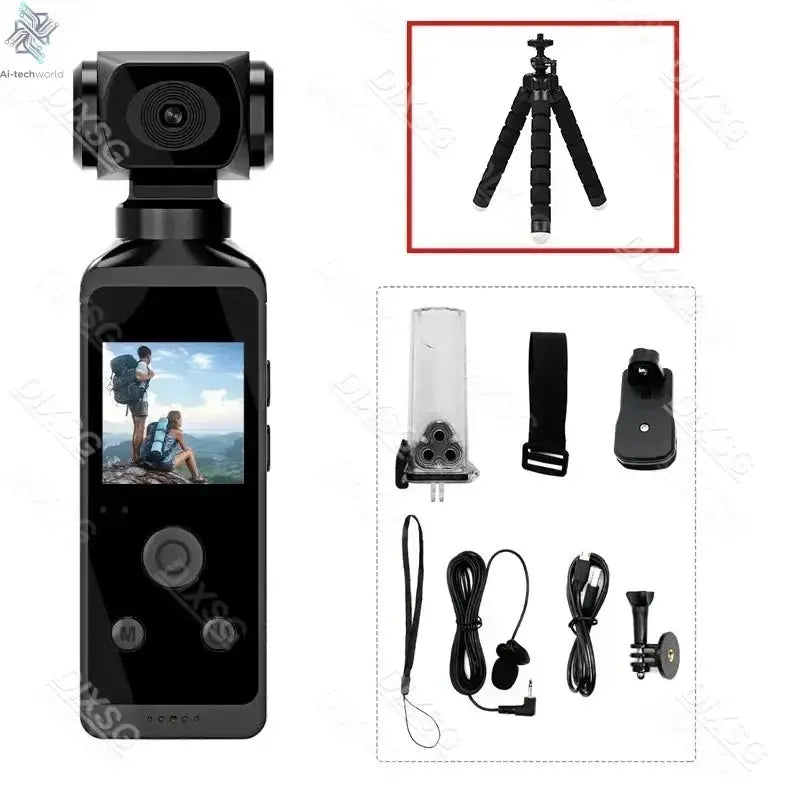 4K Ultra HD Pocket Action Camera 270° Rotatable Vlog Wifi Mini Sports Cam Waterproof Case Helmet Travel Bicycle Driver Recorder Ai-TechWorld