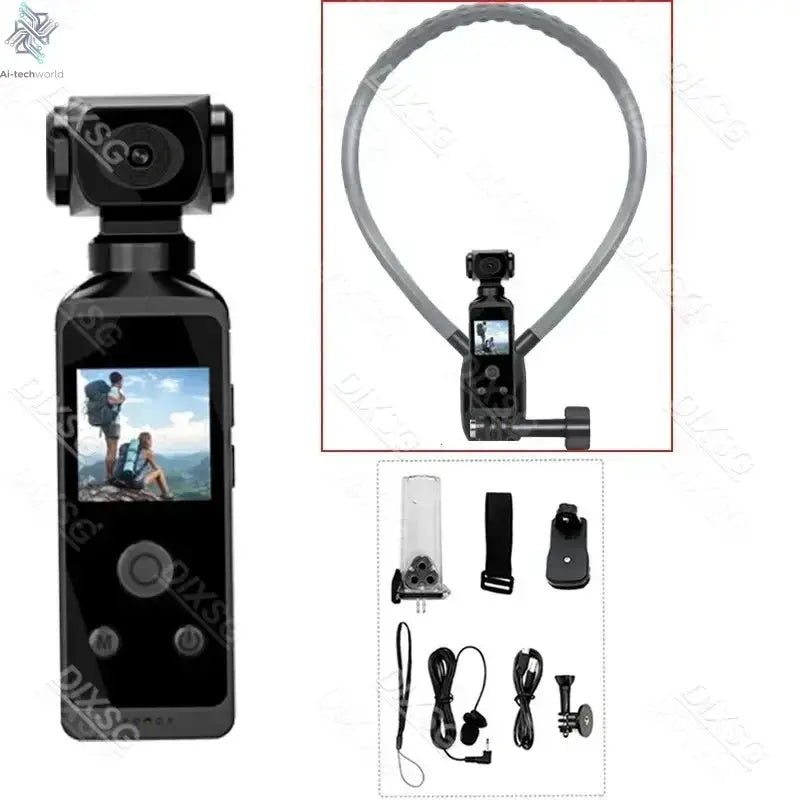 4K Ultra HD Pocket Action Camera 270° Rotatable Vlog Wifi Mini Sports Cam Waterproof Case Helmet Travel Bicycle Driver Recorder Ai-TechWorld