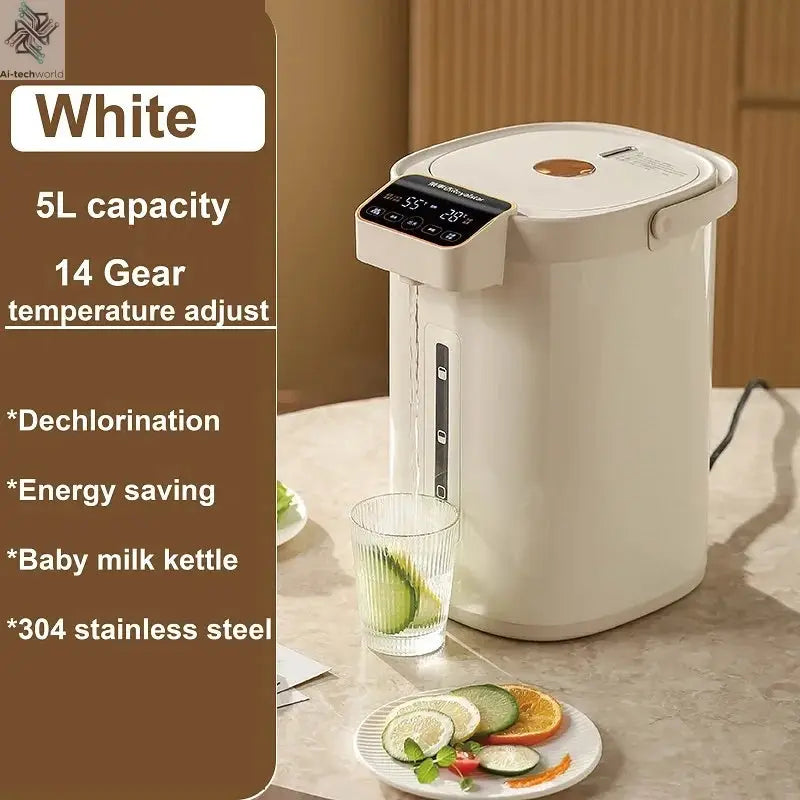 5L Smart Electric Kettle Home 14 Gear Adjustable Temperature Electric Water Bottle Automatic Insulated Water Dispenser 1600W Ai-TechWorld