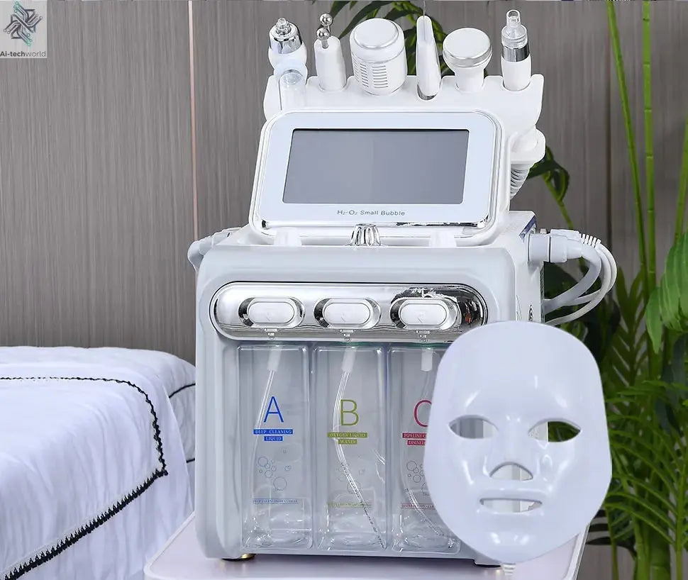 7 in 1 Aqua Peeling H2O2 Facial Machine Hydra Water Dermabrasion Skin Scrubber Peel Oxygen Jet Facial Machine Ai-TechWorld