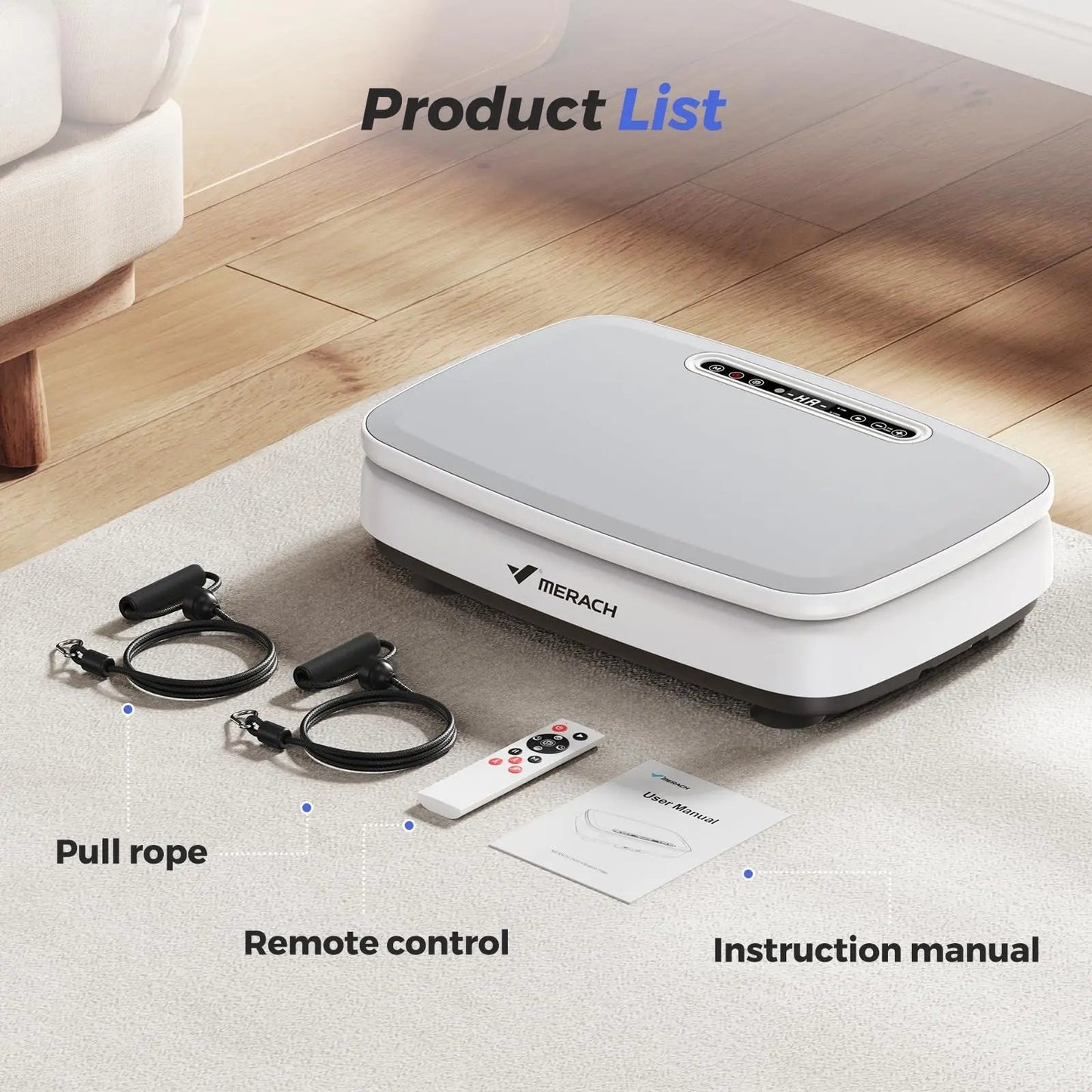 MERACH Vibration Plate Exercise Machine with Light Whole Body Workout Power Vibrate Platform Vibration Plate Lymphatic Drainage Ai-TechWorld