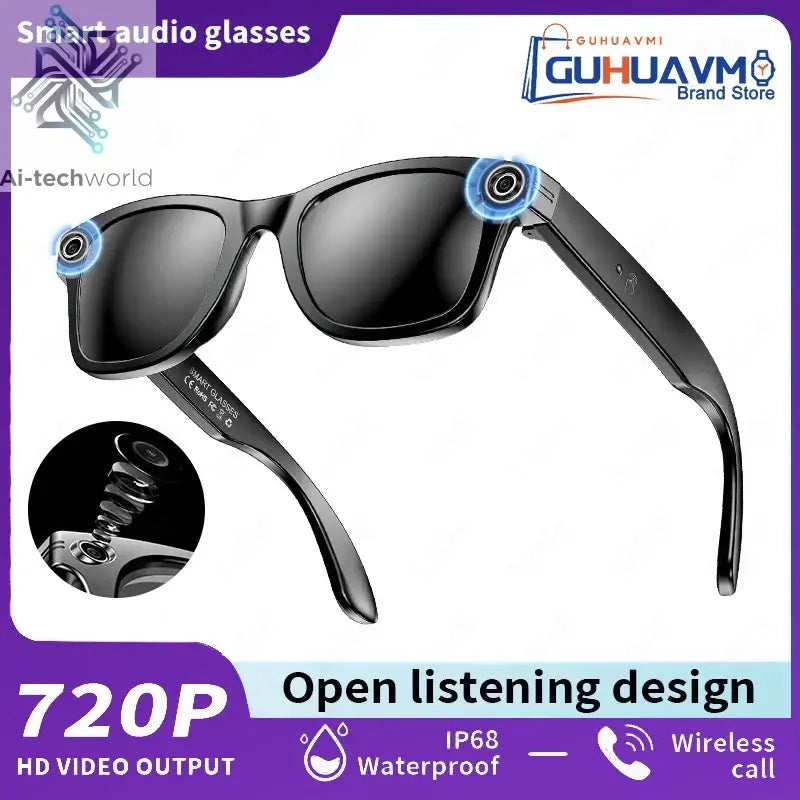 AI Smart Glasses with 8MP Camera Video Recording 100+ Languages Translation Sunglasses Bluetooth Call Music Play Men Women 2025 Ai-TechWorld