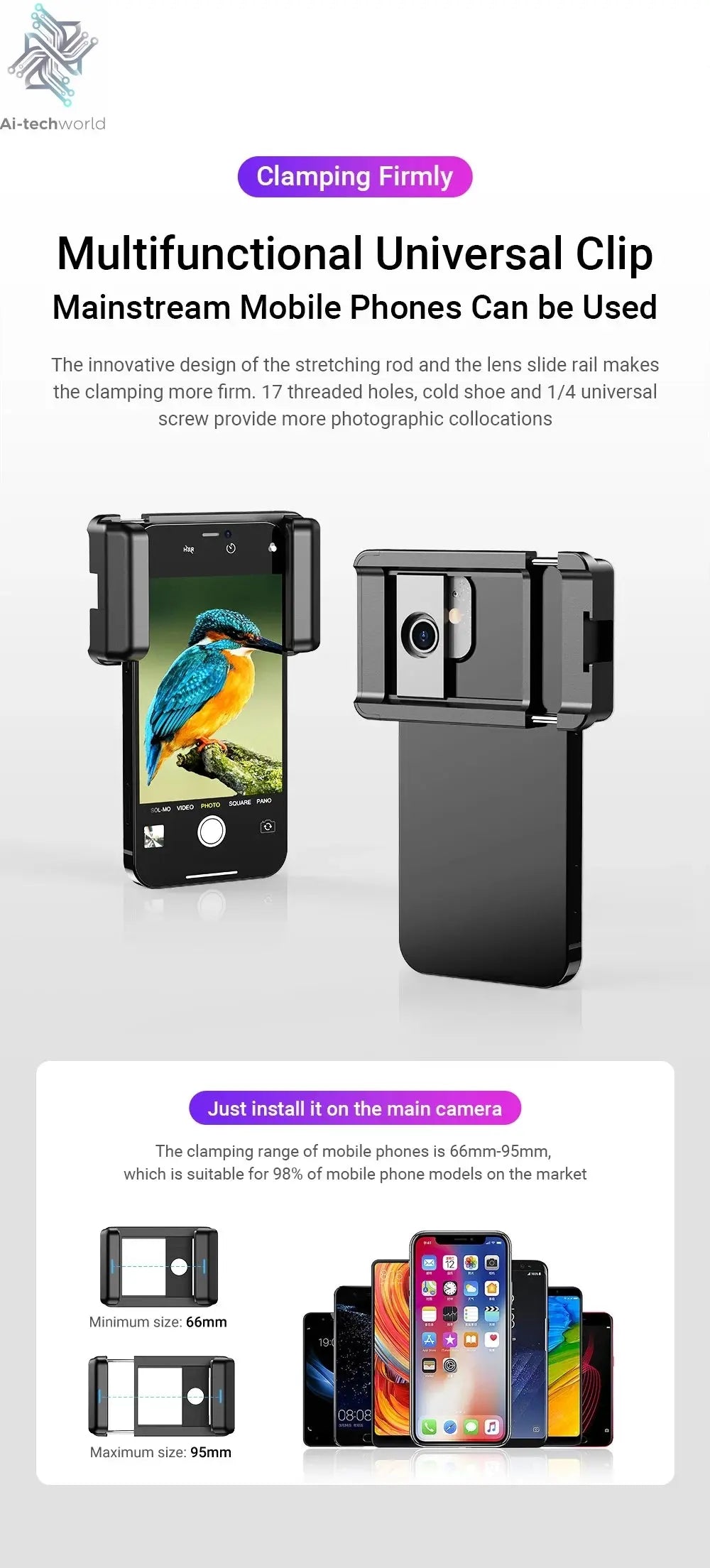 APEXEL HD Metal 20-40x Zoom Telescope Lens for Smartphones Ai-TechWorld