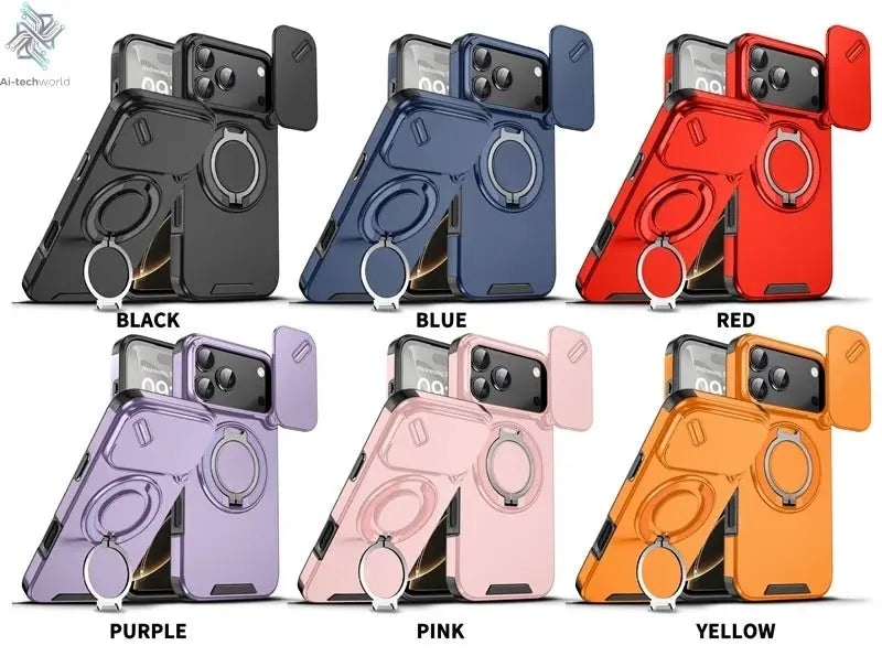 Armor Shockproof Magnetic Ring Stand Holder Case For iphone 17 Pro Max Camera Protection Cover For iphone17 Air - Ai - TechWorld