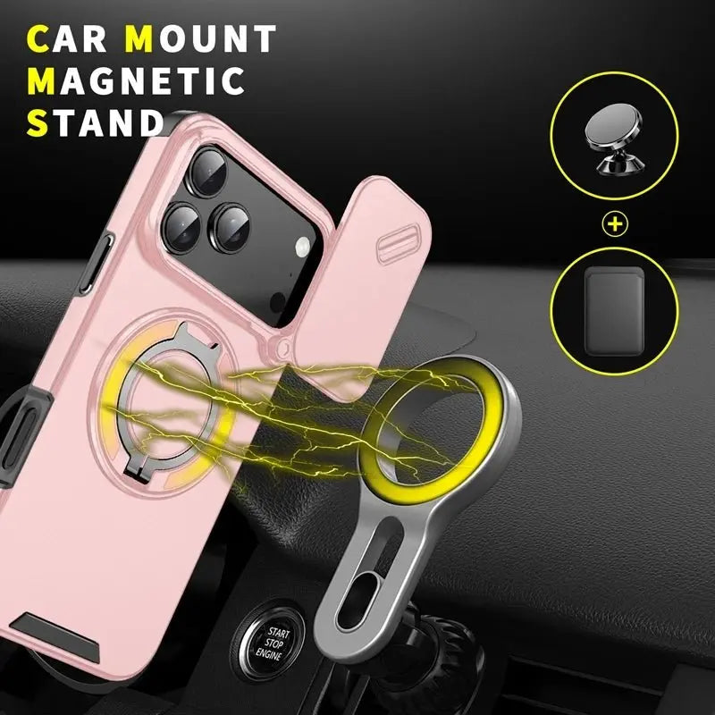 Armor Shockproof Magnetic Ring Stand Holder Case For iphone 17 Pro Max Camera Protection Cover For iphone17 Air - Ai - TechWorld