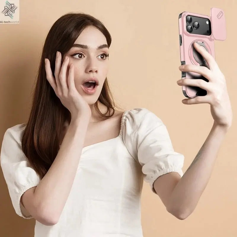 Armor Shockproof Magnetic Ring Stand Holder Case For iphone 17 Pro Max Camera Protection Cover For iphone17 Air - Ai - TechWorld