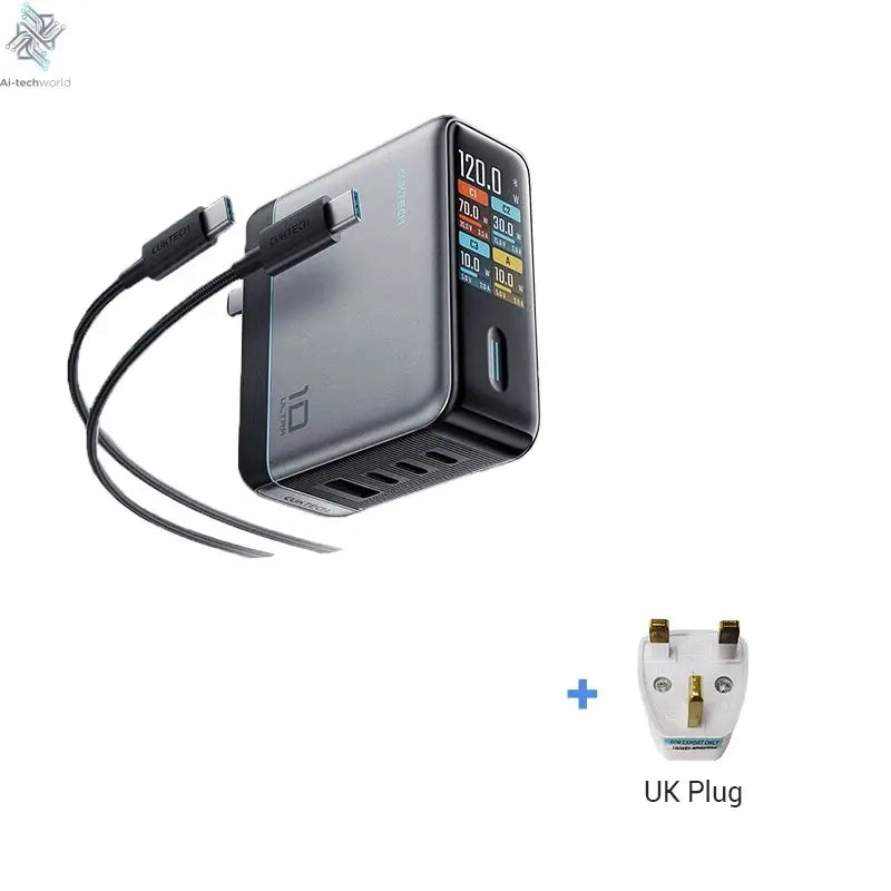 CUKTECH 10 GaN Super Charger Ultra 120W 100W MAX 4 Ports USB-C Charger For Xiaomi Samsung iPhone MacBook Laptop Ai-TechWorld