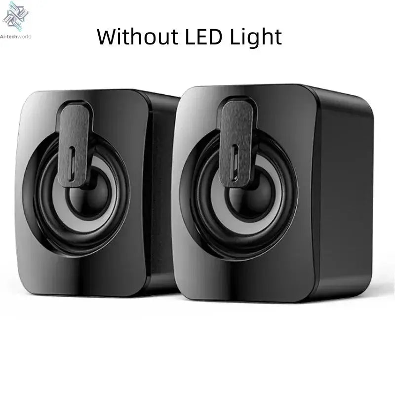 Computer Speakers PC Sound Box HIFI Stereo Microphone USB Wired Caixa De Som with LED Light For Desktop Computer Ai-TechWorld