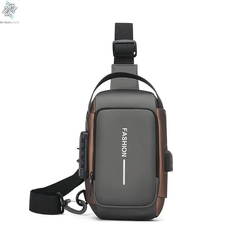 Durable Oxford Fabric Men's Sling Bag - Stylish Motorcycle Crossbody Chest Pack with Phone Pocket, Zip Closure for Daily Commute Ai-TechWorld
