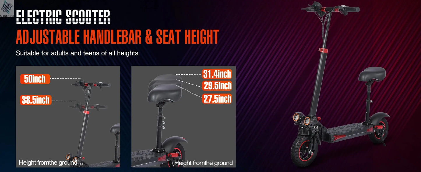 FREEBOY J11Plus Electric Scooter 1200W Motor 48V21AH Battery High Power Long Range Ai-TechWorld