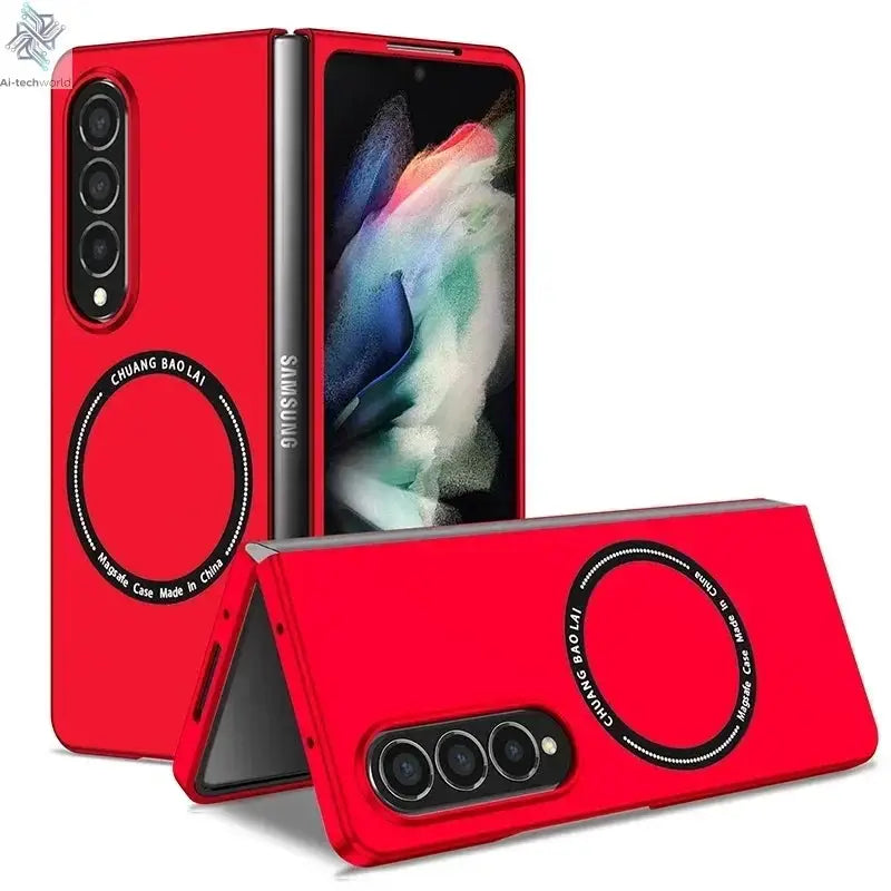 Fashion Ultra Thin Magnetic Magsafing Case for Samsung Galaxy Z Flip 6 5 4 3 2 1 4G 5G Fold 6 5 4 3 2 1 Wireless Charging Cover Ai-TechWorld