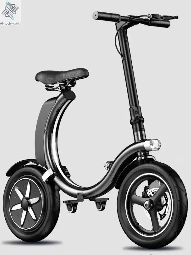 Folding electric bicycle, small, ultra-light and portable, transportation lithium batteries help drive battery cars Ai-TechWorld