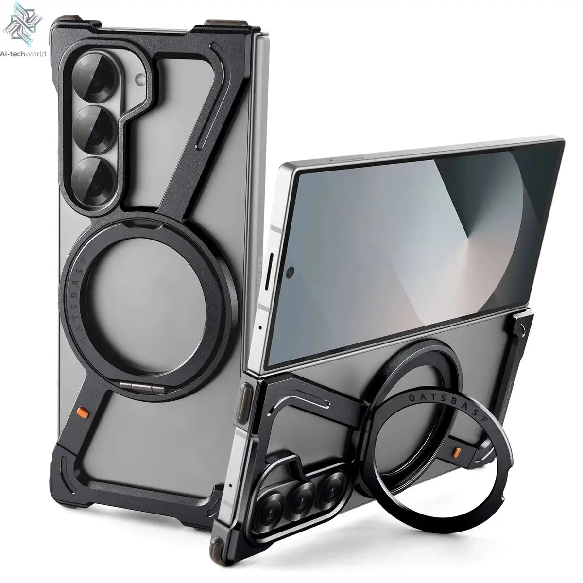 For Samsung Z Fold 7 6 5 Aluminum Alloy Frame 360° Magnetic Holder Magsafe Case For Galaxy Z Fold 6 Metal Frameless Bumper Cover Ai-TechWorld
