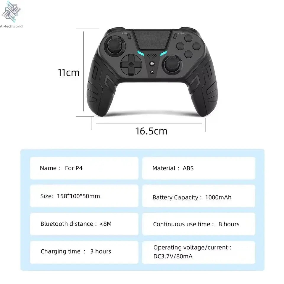 GAMINJA Wireless Controller Dual Vibration Bluetooth Gamepad With Programmable Turbo Function For PS4 Console PC Joystick Ai-TechWorld