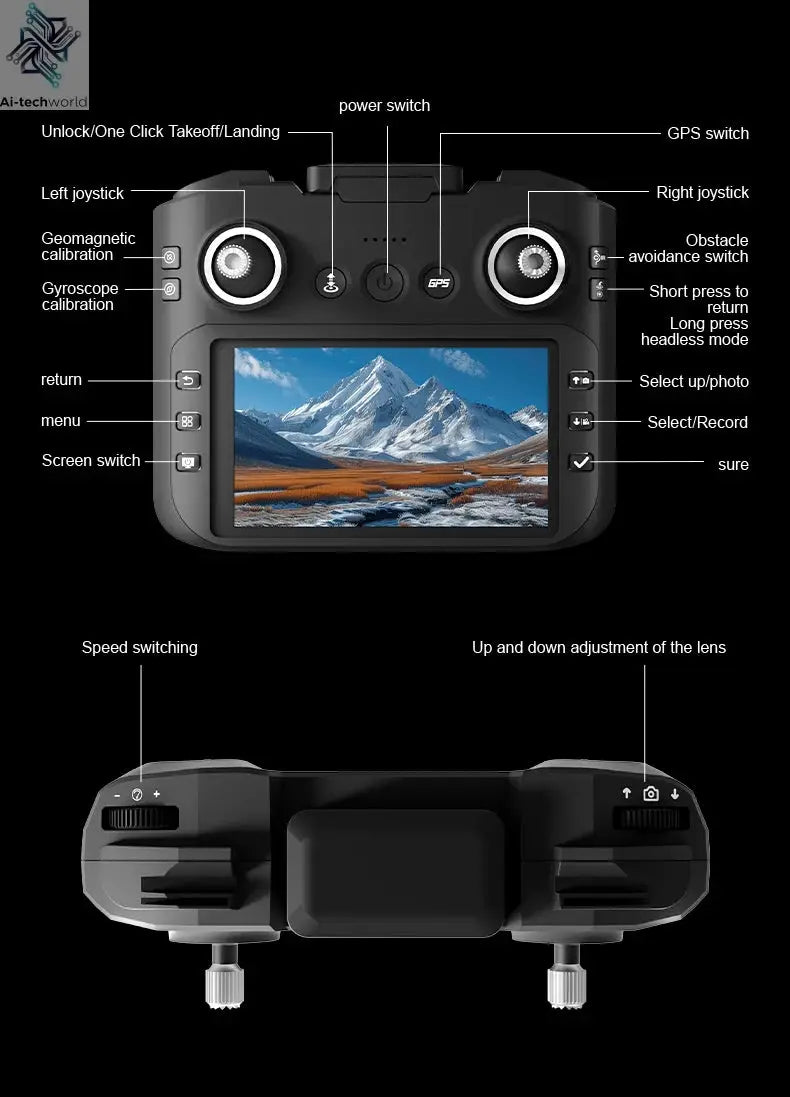 GT6 Professional Drone Long Range Flight Battery Quadcopter 4K HD Wifi Dron Aerial Photography Obstacle Avoidance Aircraft Ai-TechWorld