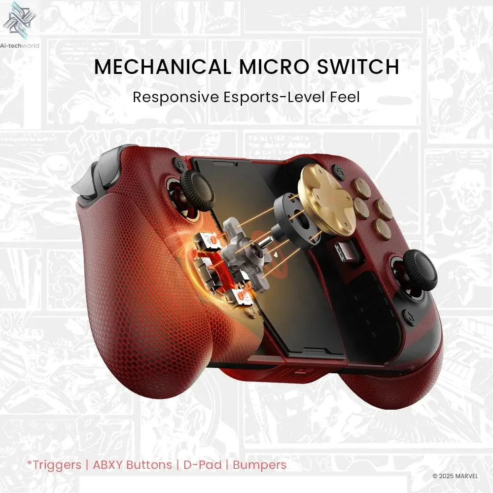 GameSir X3 Pro Deadpool Edition Controller Type-C Wired Licensed by Marvel Cooler Camepad for iPhone 16/15 series And Android Ai-TechWorld