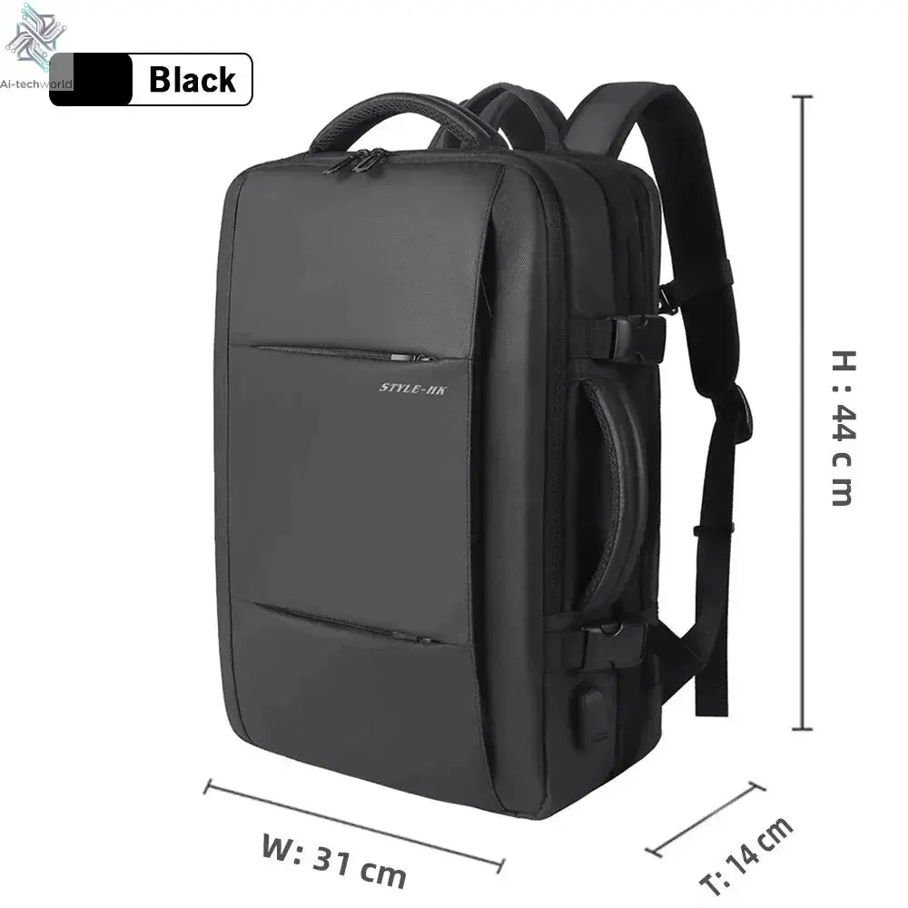 HK Business Backpack for Men Waterproof Anti-Theft 15.6” Laptop Backpack Casual Large Capacity Expandable Travel Bag Short Trip Ai-TechWorld