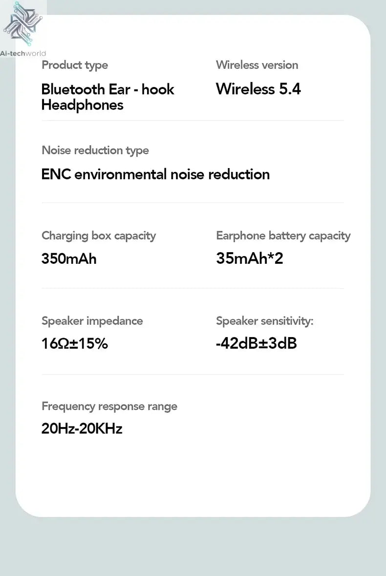 HTC NE27 Wireless Headphones AI Translator Earbuds OWS Sports Bluetooth Earphones Glowing Earhook Customizable Wallpaper Screen Ai-TechWorld