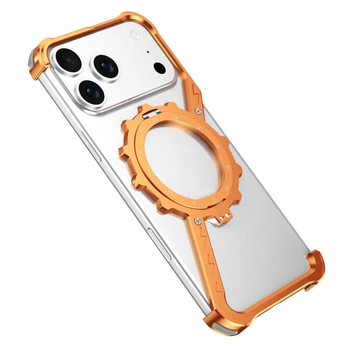 New Product Aluminum Frameless Phone Case 360 Magnetic Rotation Stand Shockproof Bumper Electroplate for iphone 17 Pro Max Men Ai-TechWorld