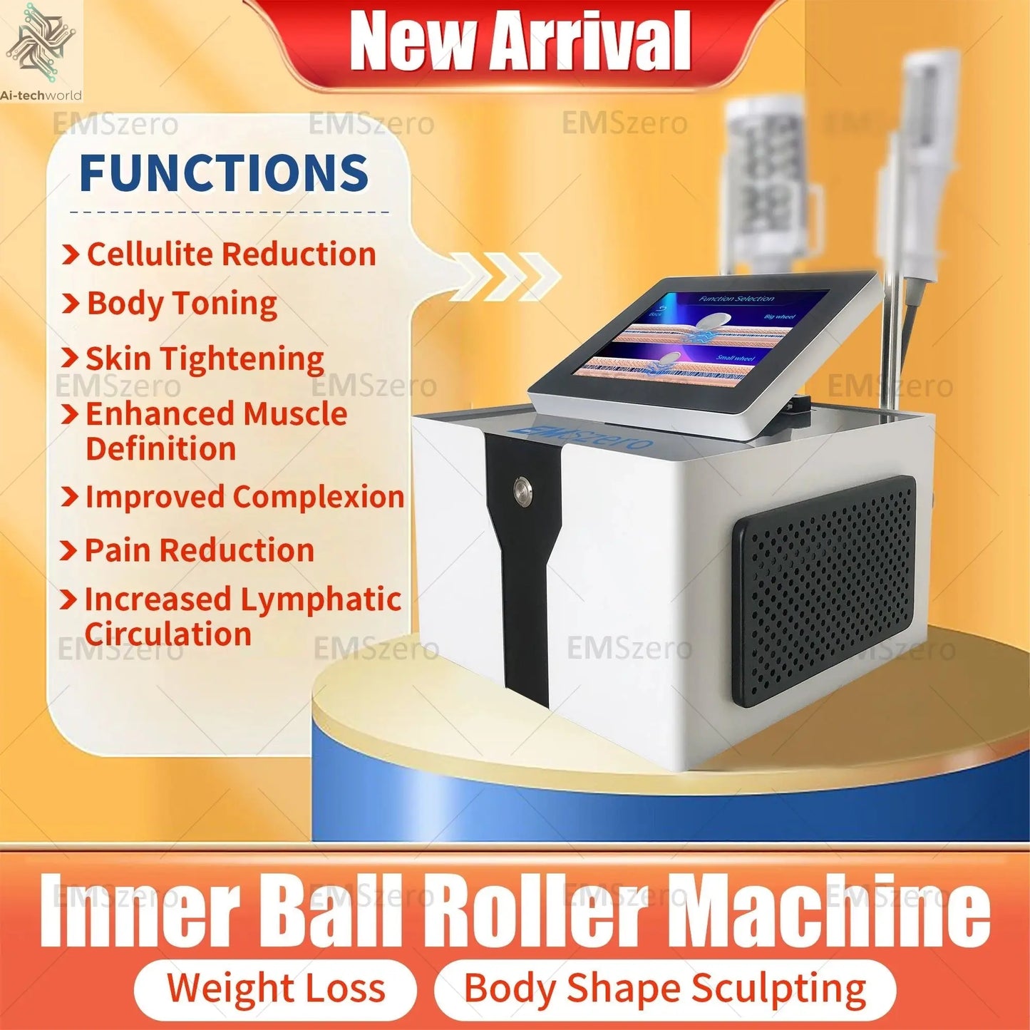 Hi - emt Neo RF Body Sculpt Machine Vacuum Inner Ball Roller Inner Ball Roller Machine 360 Degree Rolling Cellulite - Ai - TechWorld