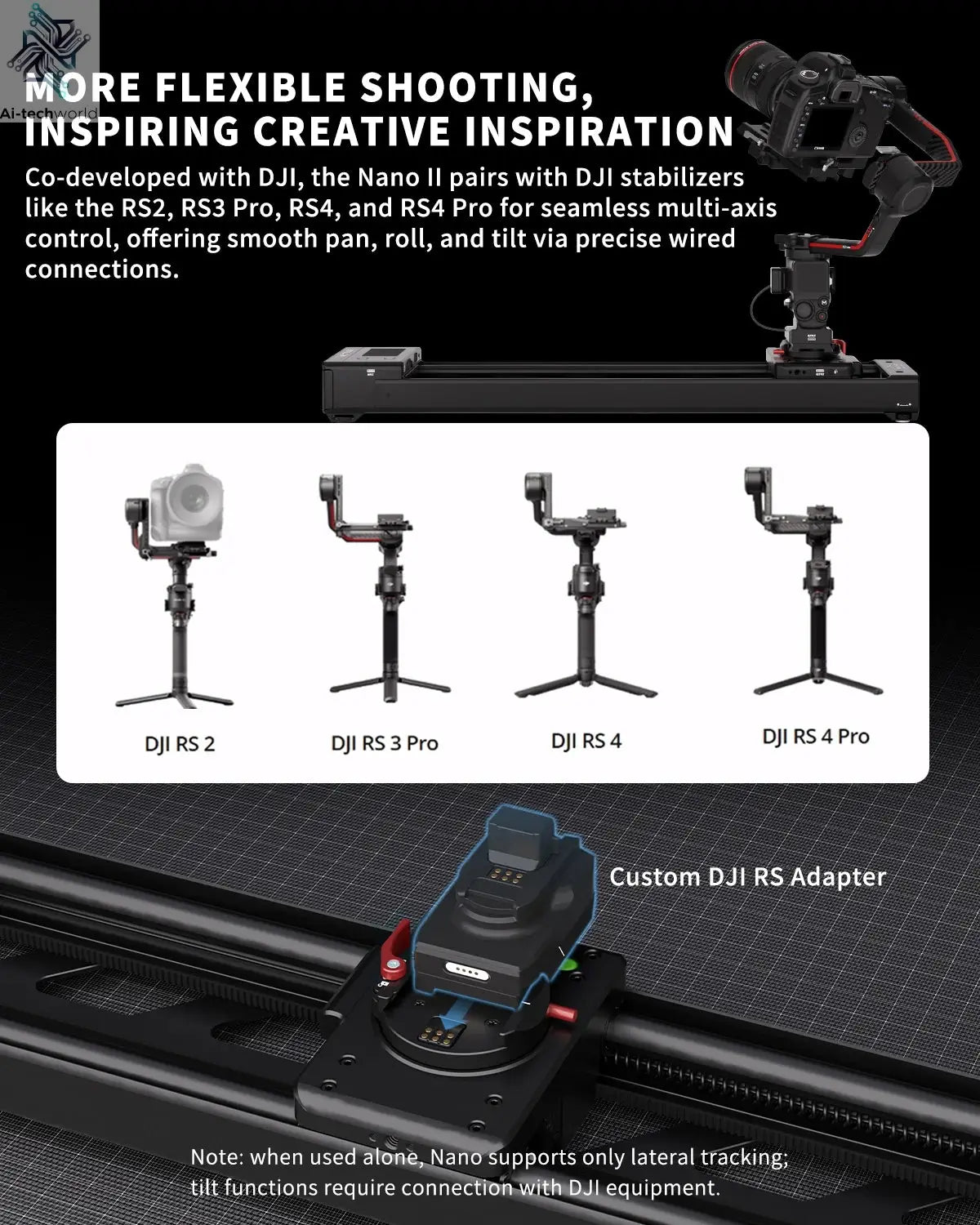 IFOOTAGE Shark Slider Nano II — 660 Mini Motorized Camera Long Version,Aluminum Alloy Dolly Track,Video Stabilizer Rail Panorama Ai-TechWorld
