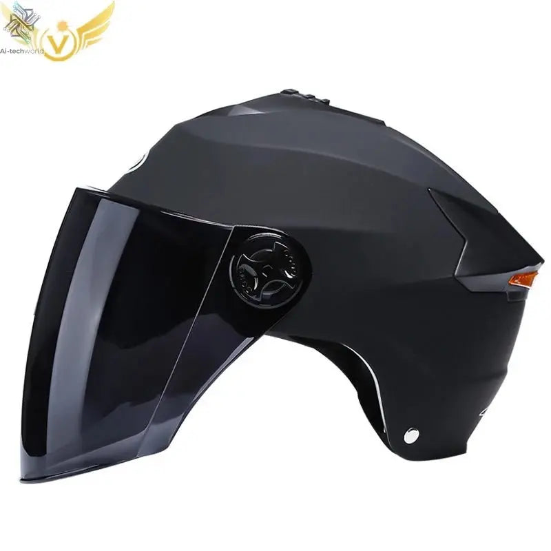 LED Motorcycle Helmet with Double Visor - Rechargeable Moped & Electric Scooter Safety Light Ai-TechWorld