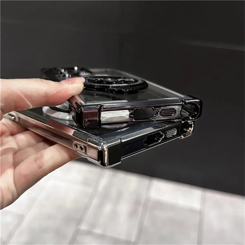Luxury Airbags Plating Magnetic Transparent Case for Samsung Galaxy S25 S24 Ultra S23 Fe S22 Plus A54 A34 A15 A25 A35 A55 A53 - Ai - TechWorld