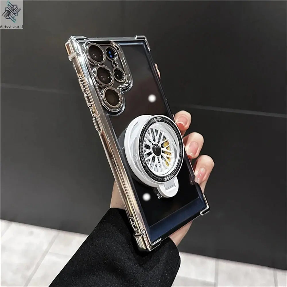 Luxury Airbags Plating Magnetic Transparent Case for Samsung Galaxy S25 S24 Ultra S23 Fe S22 Plus A54 A34 A15 A25 A35 A55 A53 - Ai - TechWorld