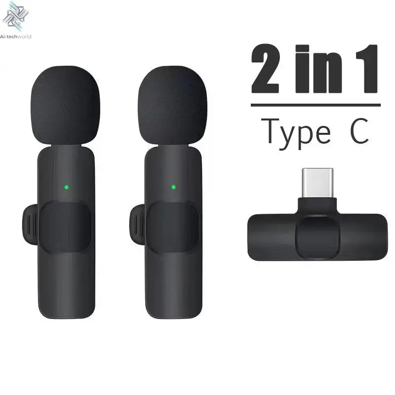 Mini Wireless Lavalier Mic for Audio Video Recording & Live Broadcast - iPhone Android Gaming Ai-TechWorld