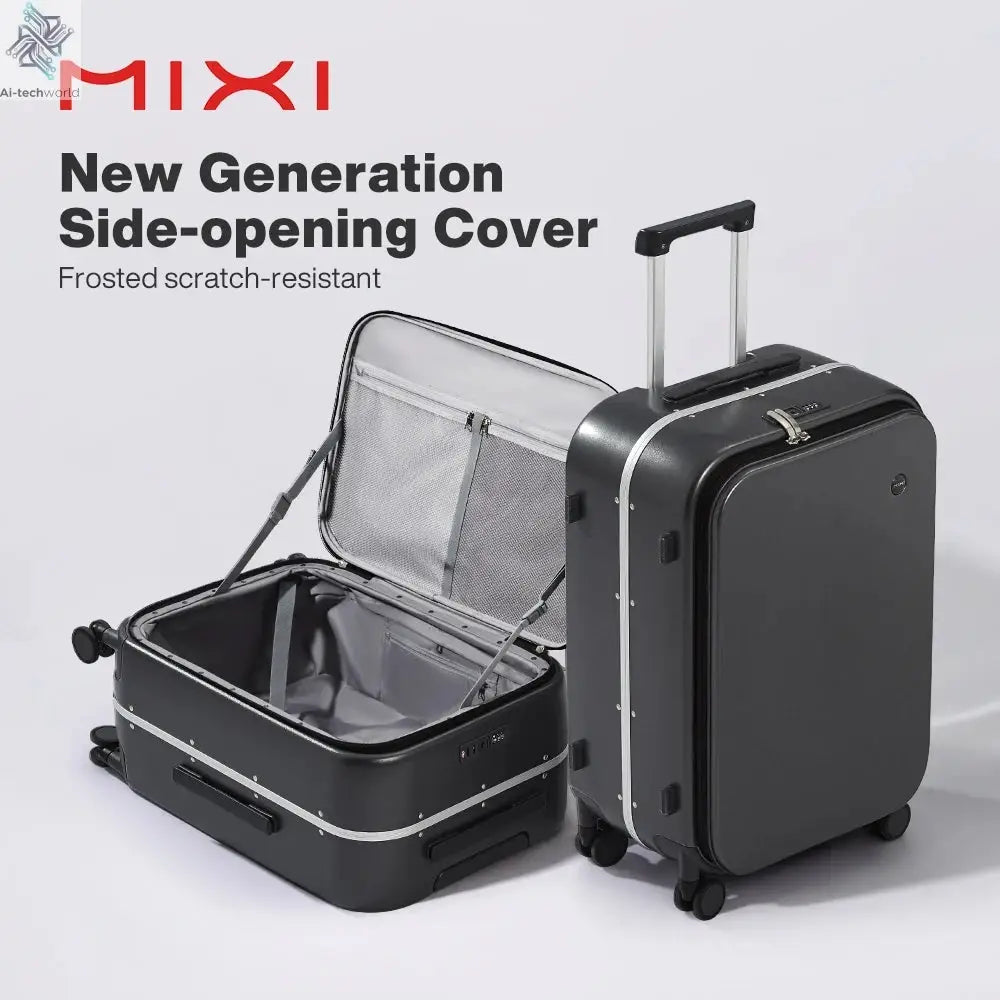 Mixi New PC Aluminum Frame Suitcase Front Opening Rolling Travel Luggage 20 Inch Carry-On 24 26 Inch M9291 - Ai-TechWorld