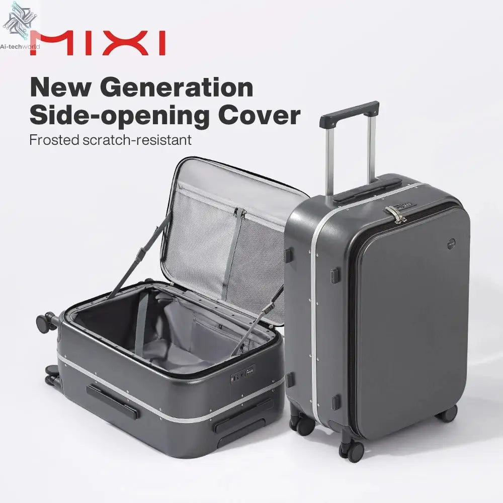 Mixi New PC Aluminum Frame Suitcase Front Opening Rolling Travel Luggage 20 Inch Carry-On 24 26 Inch M9291 - Ai-TechWorld