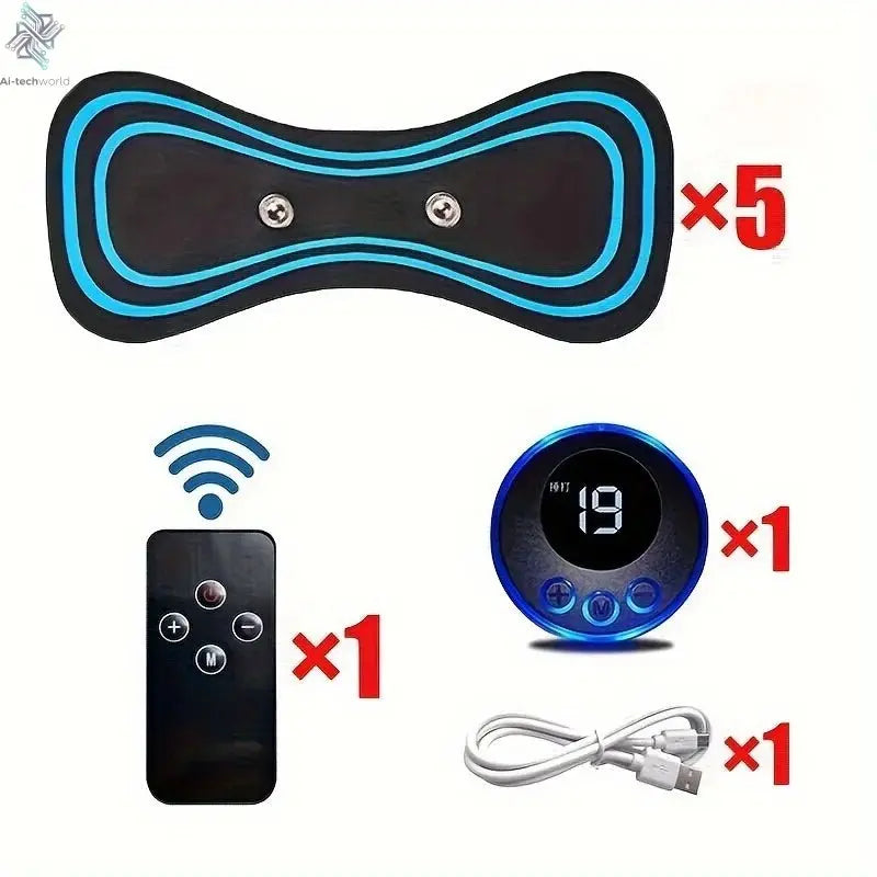 Muscle Electric Massager 2/3/4 Pcs EMS Neck Massage Machine 8 Modes 19 Levels of Strength Vibrater Instrument Treatment - Ai - TechWorld