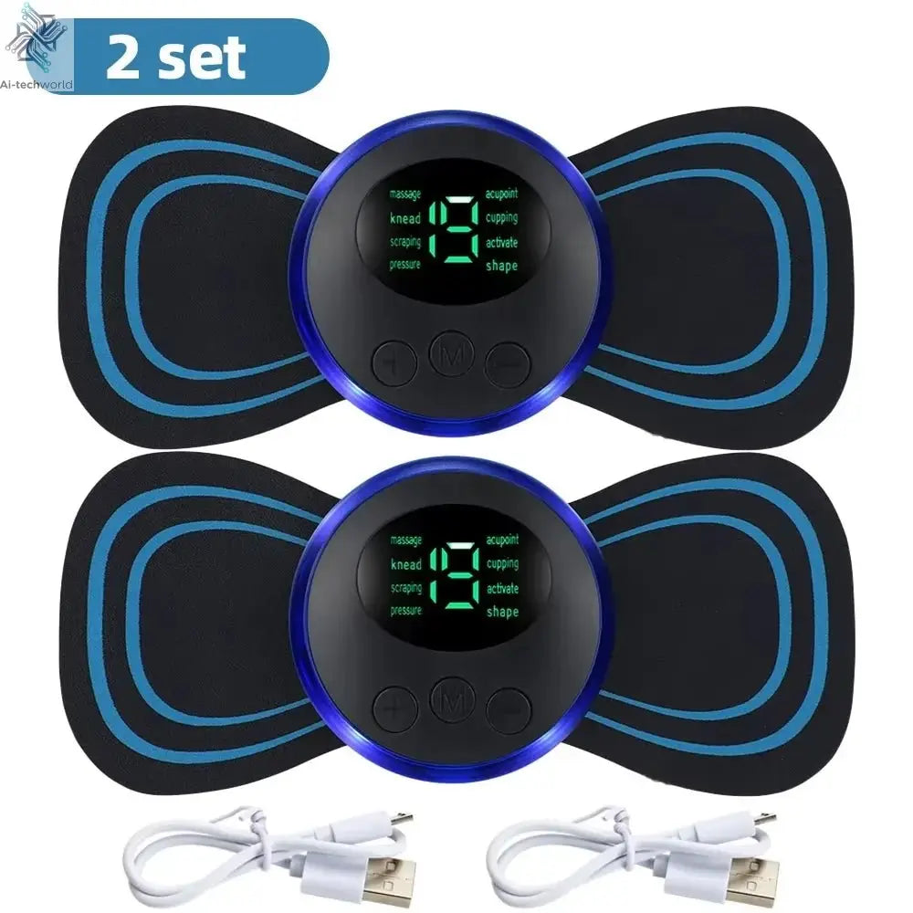 Muscle Electric Massager 2/3/4 Pcs EMS Neck Massage Machine 8 Modes 19 Levels of Strength Vibrater Instrument Treatment - Ai - TechWorld