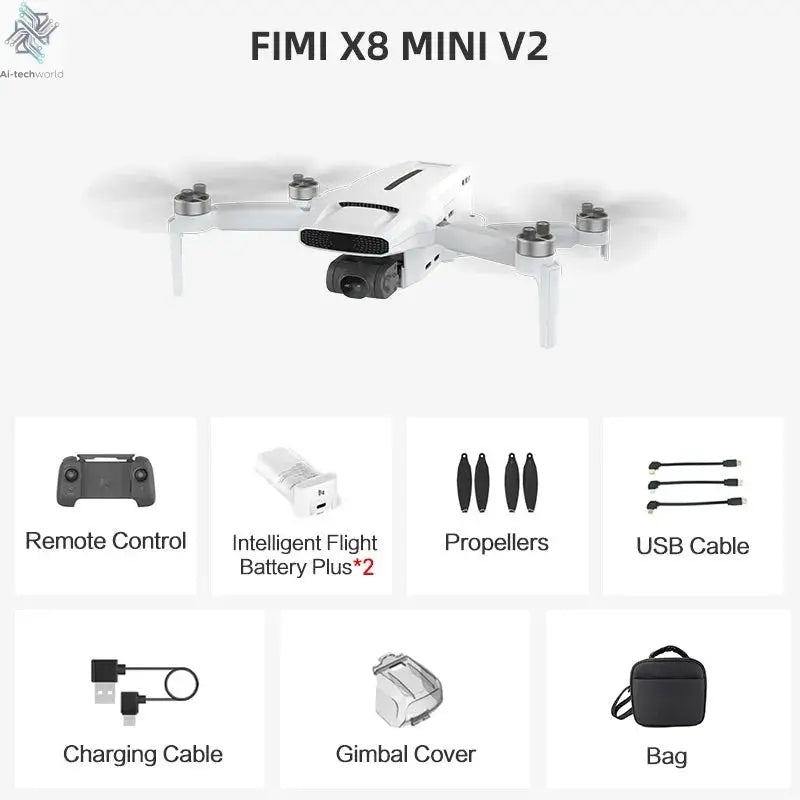 New Drone Fimi X8 Mini V2 Professional With 4K Camera EIS WIFI Uav 37min Endurance 9km RC Dron Quadcopter 3-axis Gimbal Toys Ai-TechWorld