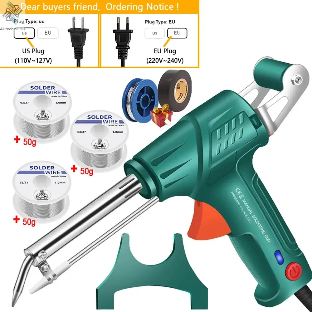 New Multi-Function Iron Welder Automatically Soldering Gun 220V/110V 60W Hand-Held Internal Heating Send Tin Welding Repair Tool - Ai-TechWorld