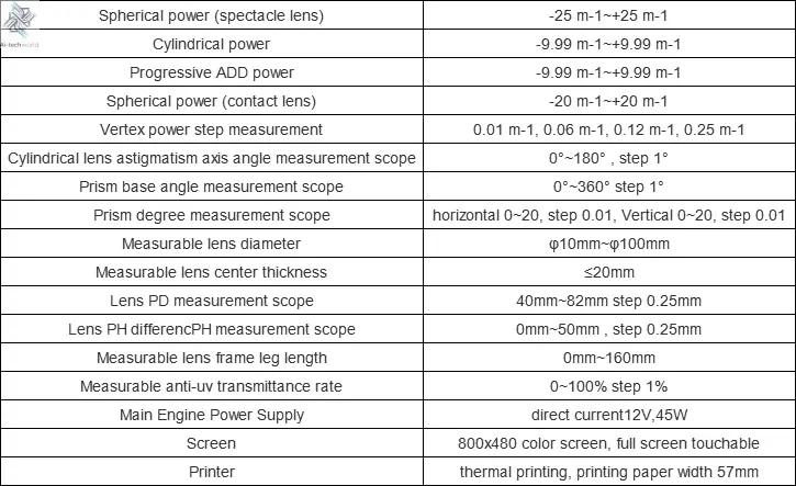 Nova LM300 Auto Lensmeter Digital Lensometer Optical Focimeter Automatic Lens Meter 7 Inch Touch Screen UV PD Printing Ai-TechWorld