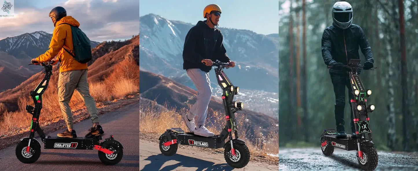 OBARTER X7 8000W Dual Motor Eelectric Scooter 60V40AH 56 Mph 62 Miles Range 14'' Tires E-Scooter UK Stock Electric Kick Scooter - Ai-TechWorld