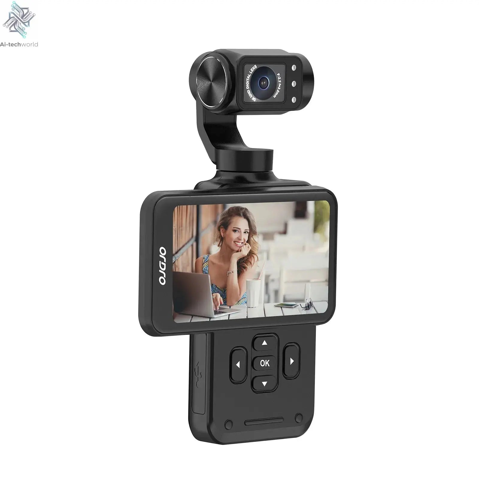 ORDRO M5 Pocket Video Camera Action Vlogging Digital Camcorder 5K 3-axis Face Tracking 3.5" Touch Screen Infrared Night Vision Ai-TechWorld