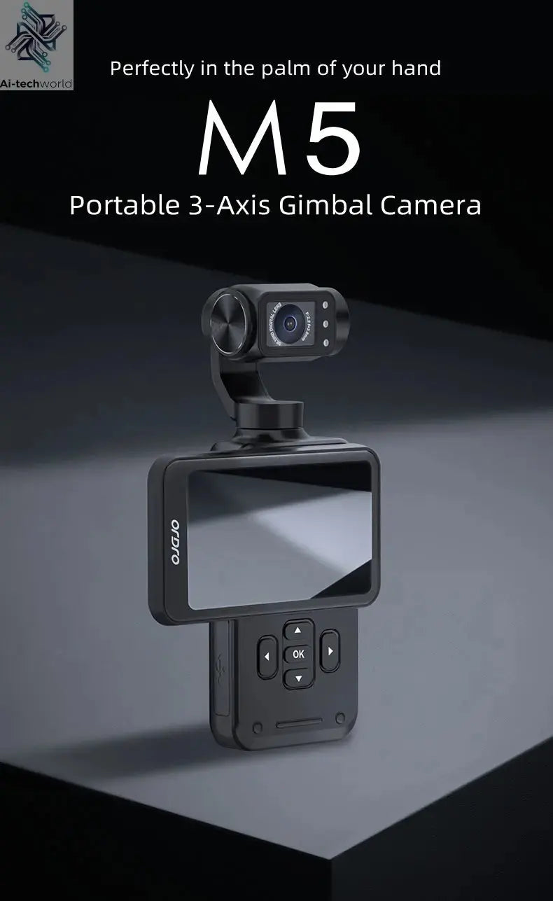 ORDRO M5 Pocket Video Camera Action Vlogging Digital Camcorder 5K 3-axis Face Tracking 3.5" Touch Screen Infrared Night Vision Ai-TechWorld