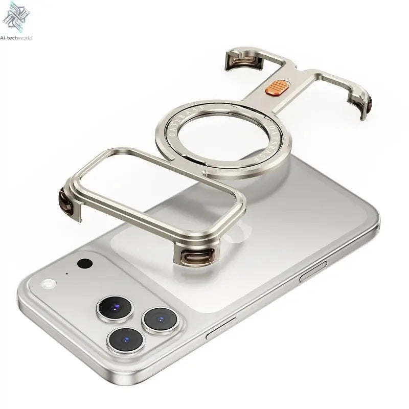 Oatsbasf Metal Phone Case for iPhone 17 Pro Max/17 Pro with Magnetic Stand 360° Rotatable Magsafe Aluminum Metal Frameless Cover Ai-TechWorld