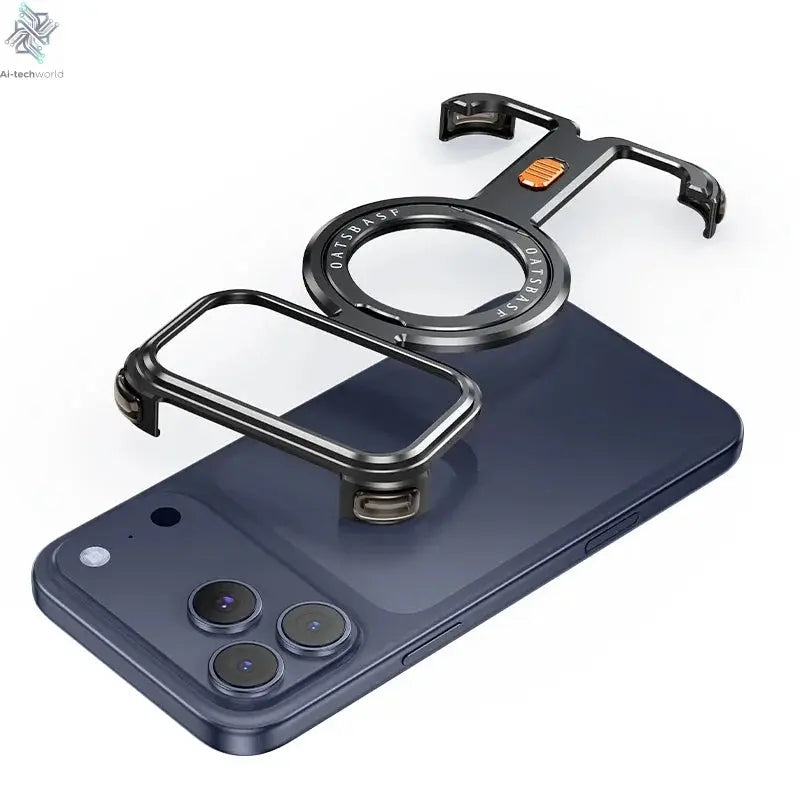 Oatsbasf Metal Phone Case for iPhone 17 Pro Max/17 Pro with Magnetic Stand 360° Rotatable Magsafe Aluminum Metal Frameless Cover Ai-TechWorld