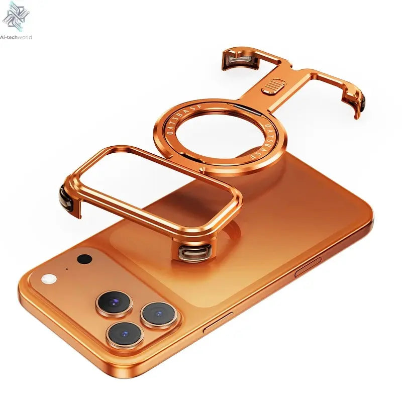 Oatsbasf Metal Phone Case for iPhone 17 Pro Max/17 Pro with Magnetic Stand 360° Rotatable Magsafe Aluminum Metal Frameless Cover Ai-TechWorld