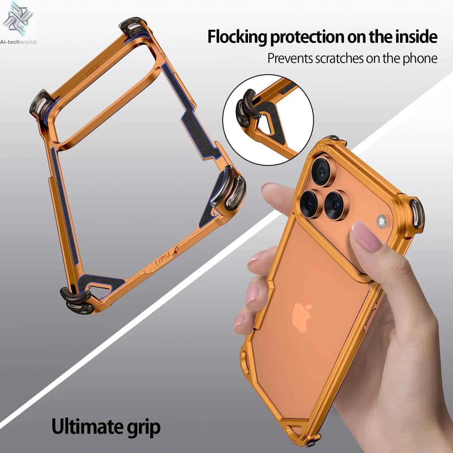 Oatsbasf Metal Phone Case for iPhone 17 Pro/Pro Max/17/Air Case Minimalist Support Wireless Charging Ultra-thin Protective Case Ai-TechWorld