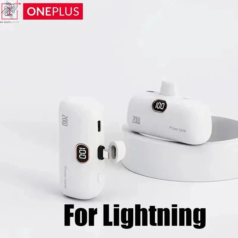 OnePlus 30000mAh Mini Portable Power Bank Capsule Mobile Power Supply Emergency External Battery Fast Charger For iPhone Xiaomi - Ai - TechWorld