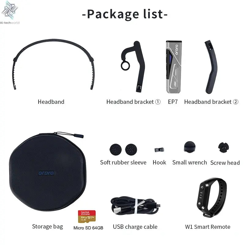 Ordro EP7 Digital Camera Head Wearable Motorcycle Vlog Camcorder 4K 60FPS with Remote Control for YouTube Videos Ai-TechWorld
